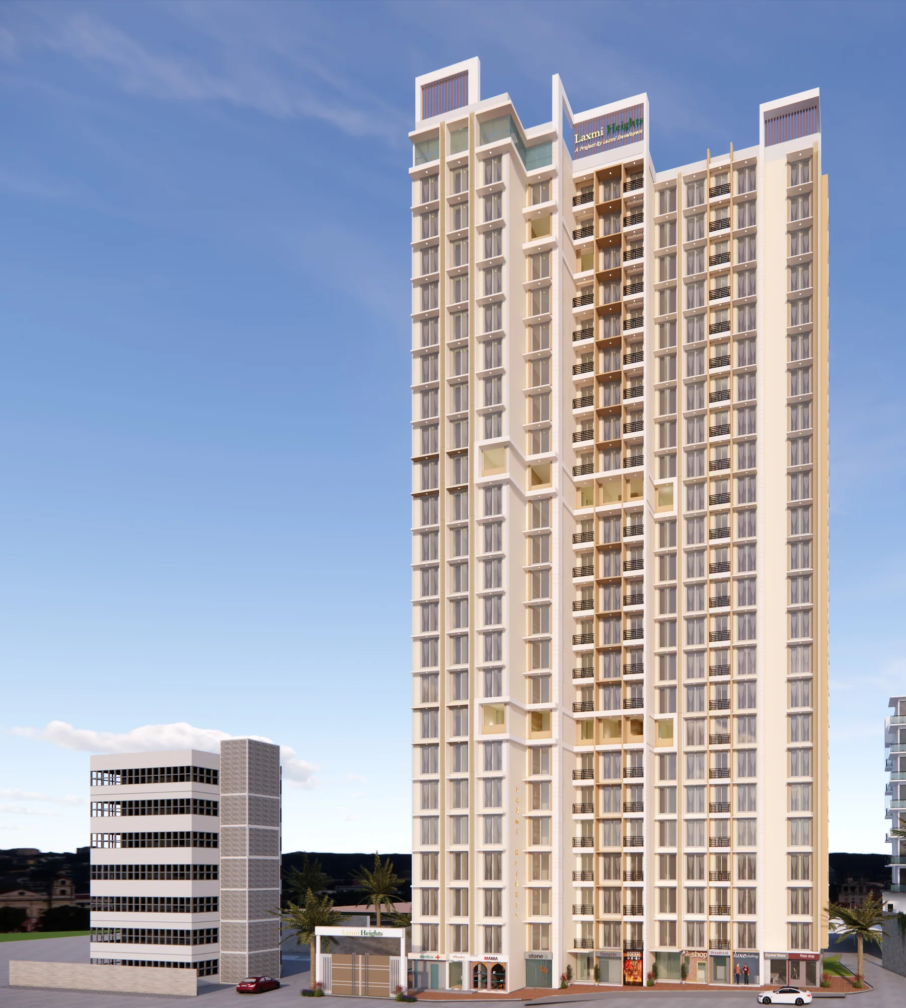 Laxmi Developers residential tower elevation